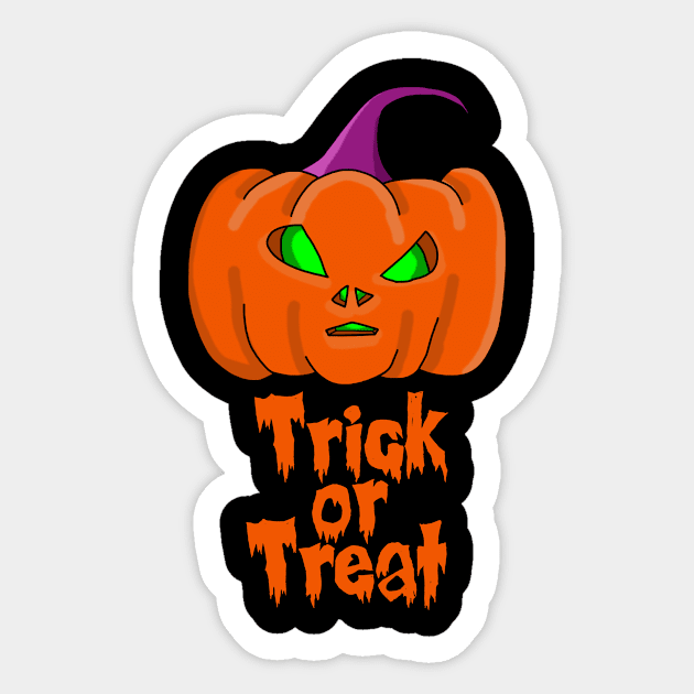 Trick or Treat Alien Pumpkin Sticker by Mamon